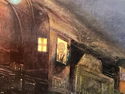 Grif Teller ILLUMINATED ART DECO TRAIN DIORAMA PRINT BY GRIF TELLER