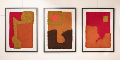 Group of 3 Harry Hilson Framed Wool Tapestries