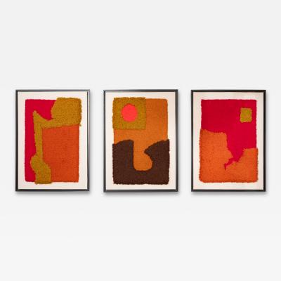 Group of 3 Harry Hilson Framed Wool Tapestries