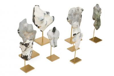 Group of Mounted Natural Sea Stone Specimens