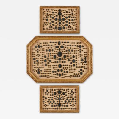 Group of three framed sets of Italian Classical gilt intaglio molds