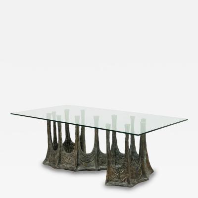 Guarda Organic S Shaped Sculptural Bronzed and Glass Dining Conference Table