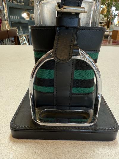 Gucci Inspired Leather Crystal Desk Set Italy 1970s