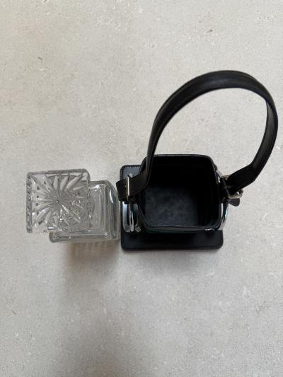 Gucci Inspired Leather Crystal Desk Set Italy 1970s