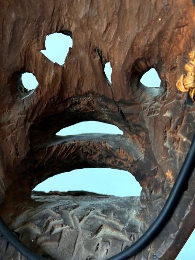 Guere Mask from Cote dIvoire Africa with Sothebys Sticker