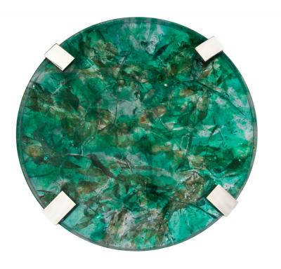 Gueridon in resin and nickel plated brass