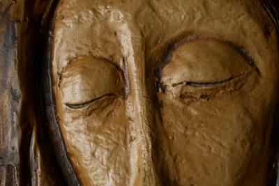 Guerrino Bardeggia Modernist Studio Pottery Bas Relief Wall Plaque Italy 1960s