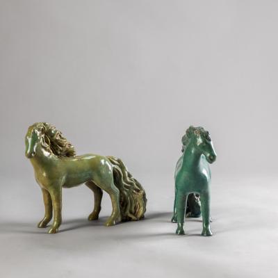 Guerrino Tramonti Guerrino Tramonti Pair of horses in glazed ceramic Faenza Italy 1957 ca 
