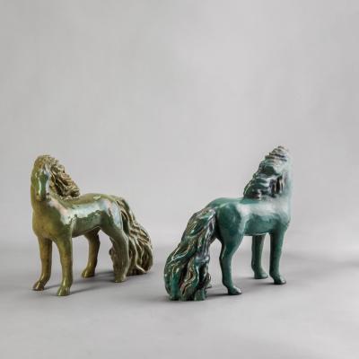 Guerrino Tramonti Guerrino Tramonti Pair of horses in glazed ceramic Faenza Italy 1957 ca 