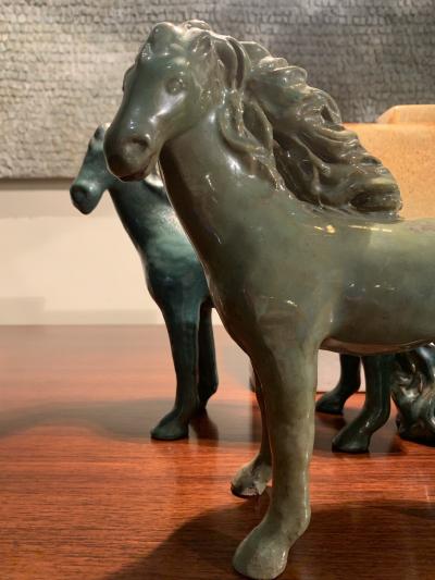 Guerrino Tramonti Guerrino Tramonti Pair of horses in glazed ceramic Faenza Italy 1957 ca 