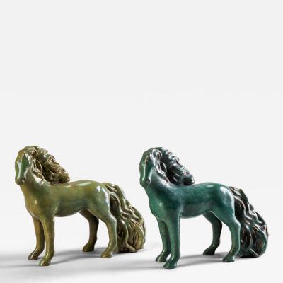 Guerrino Tramonti Guerrino Tramonti Pair of horses in glazed ceramic Faenza Italy 1957 ca 