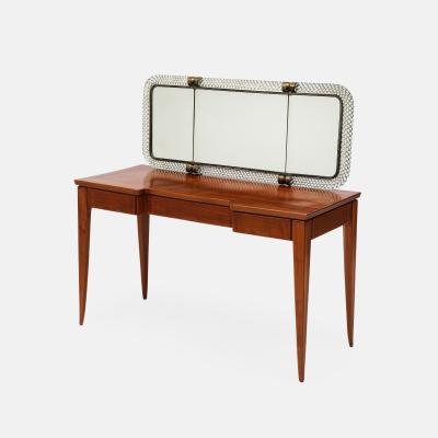 Guglielmo Pecorini Rare Vanity Table with Venini Folding Mirror Model No 21 by Guglielmo Pecorini