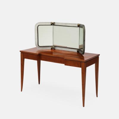 Guglielmo Pecorini Rare Vanity Table with Venini Folding Mirror Model No 21 by Guglielmo Pecorini