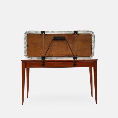 Guglielmo Pecorini Rare Vanity Table with Venini Folding Mirror Model No 21 by Guglielmo Pecorini