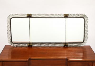 Guglielmo Pecorini Rare Vanity Table with Venini Folding Mirror Model No 21 by Guglielmo Pecorini