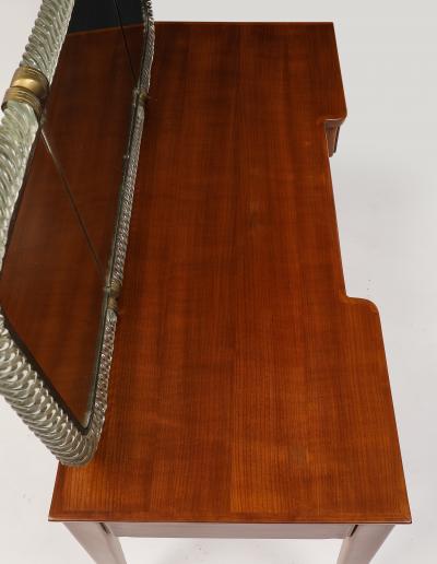 Guglielmo Pecorini Rare Vanity Table with Venini Folding Mirror Model No 21 by Guglielmo Pecorini