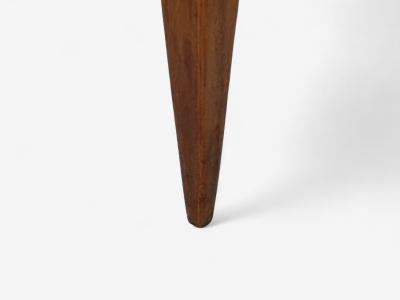 Guglielmo Pecorini Stained Wood Beige Velvet Ottoman Italy 1950s