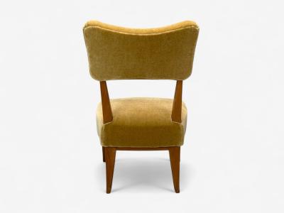 Guglielmo Pecorini Stained Wood Camel Mohair Low Lounge Chair Italy 1950s