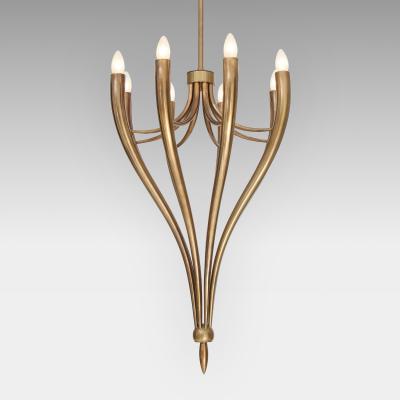 Guglielmo Ulrich Brass Eight Arm Chandelier by Guglielmo Ulrich