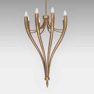 Guglielmo Ulrich Brass Eight Arm Chandelier by Guglielmo Ulrich