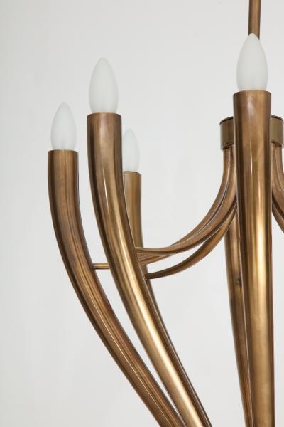 Guglielmo Ulrich Brass Eight Arm Chandelier by Guglielmo Ulrich