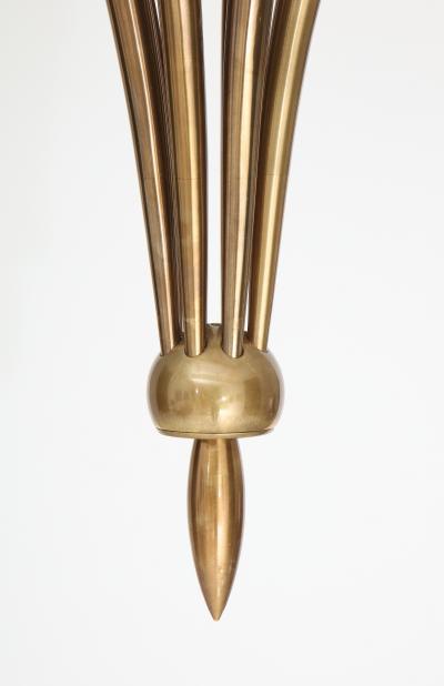 Guglielmo Ulrich Brass Eight Arm Chandelier by Guglielmo Ulrich