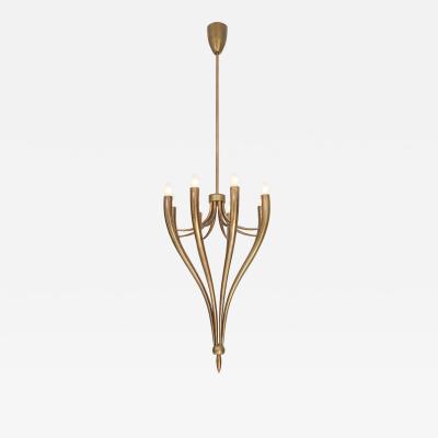 Guglielmo Ulrich Brass Eight Arm Chandelier by Guglielmo Ulrich