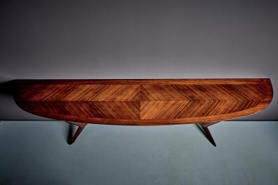 Guglielmo Ulrich Custom made Console Table in Rosweood Veneer by Guglielmo Ulrich