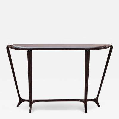 Guglielmo Ulrich Ebonized Beech Console with White Marble Top Italian Manufacture 1950s