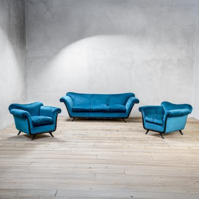 Guglielmo Ulrich Guglielmo Ulrich Blu Velvet Sofa 1950