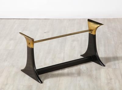Guglielmo Ulrich Guglielmo Ulrich Walnut Agate and Brass Coffee Table Italy circa 1950