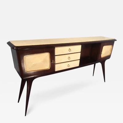 Guglielmo Ulrich Italian Mid Century Center Parchment Sideboard Guglielmo Ulrich Style 1950s