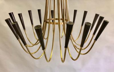 Guglielmo Ulrich Italian Mid Century Modern Brass Chandelier Attributed to Ulrich