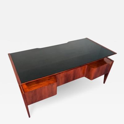 Guglielmo Ulrich Italian Midcentury Walnut Executive Desk Guglielmo Ulrich 1950s