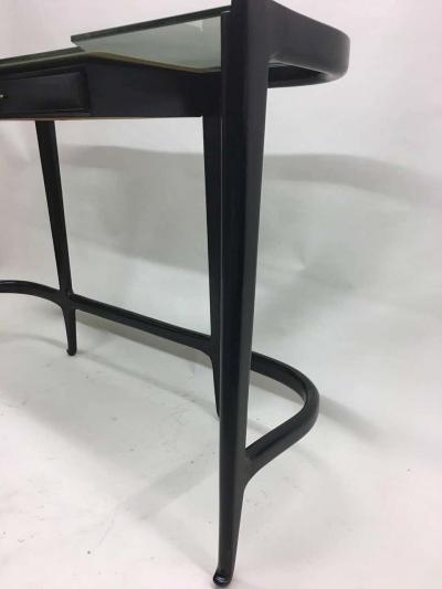 Guglielmo Ulrich Large Italian Modern Neoclassical Carved Wood Glass Console Guglielmo Ulrich