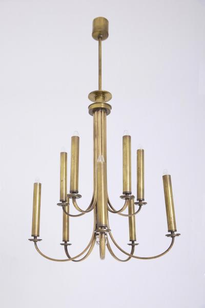 Guglielmo Ulrich Mid Century Brass Chandelier by Ulrich Guglielmo