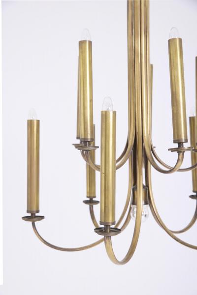 Guglielmo Ulrich Mid Century Brass Chandelier by Ulrich Guglielmo