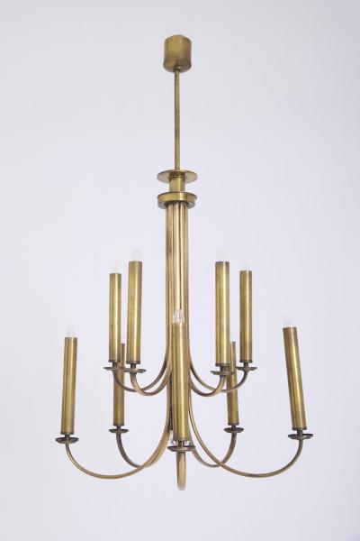 Guglielmo Ulrich Mid Century Brass Chandelier by Ulrich Guglielmo