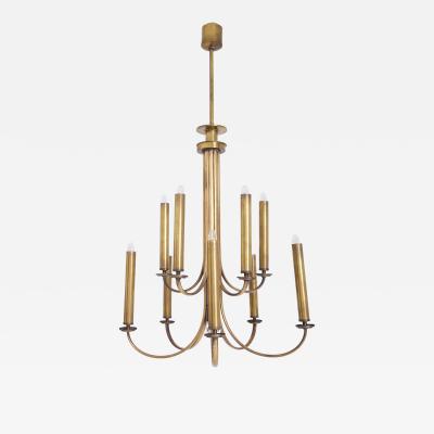 Guglielmo Ulrich Mid Century Brass Chandelier by Ulrich Guglielmo