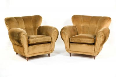 Guglielmo Ulrich Pair of 1940s Italian Lounge Chairs attr to Guglielmo Ulrich
