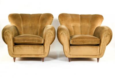 Guglielmo Ulrich Pair of 1940s Italian Lounge Chairs attr to Guglielmo Ulrich
