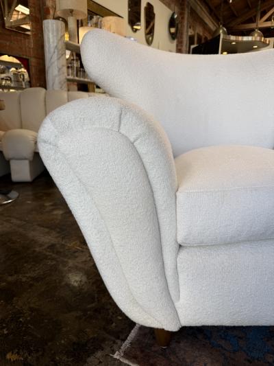 Guglielmo Ulrich Pair of Italian Boucle Armchairs Attributed to Guglielmo Ulrich