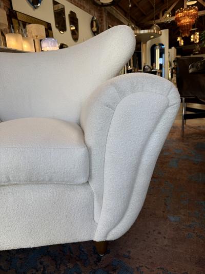 Guglielmo Ulrich Pair of Italian Boucle Armchairs Attributed to Guglielmo Ulrich