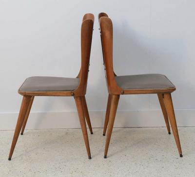 Guglielmo Ulrich Pair of Italian Modern Walnut Side Chairs Guglielmo Ulrich