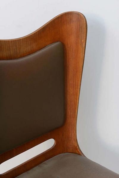 Guglielmo Ulrich Pair of Italian Modern Walnut Side Chairs Guglielmo Ulrich