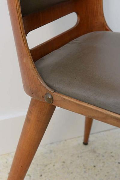 Guglielmo Ulrich Pair of Italian Modern Walnut Side Chairs Guglielmo Ulrich
