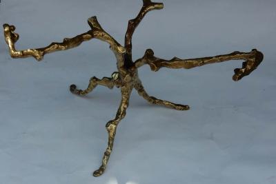 Guido Agostini 1970 Coffee Table with Gilded Bronze Branches Dlg Agostini