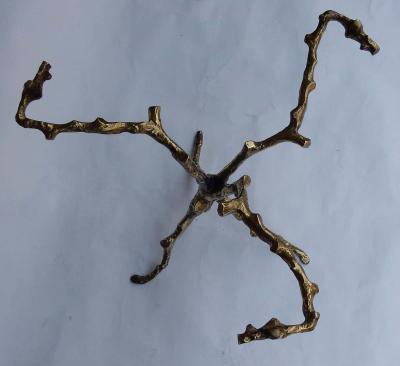 Guido Agostini 1970 Coffee Table with Gilded Bronze Branches Dlg Agostini