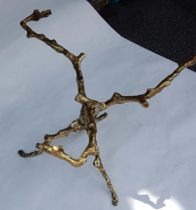 Guido Agostini 1970 Coffee Table with Gilded Bronze Branches Dlg Agostini