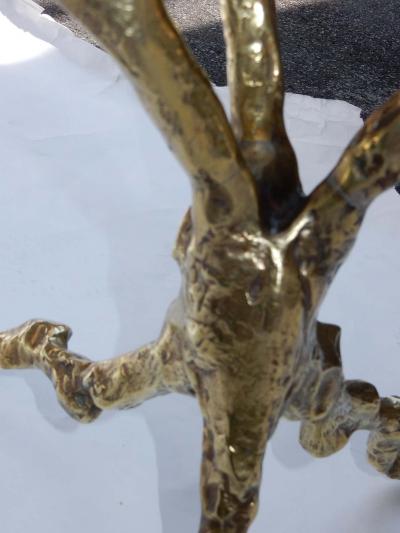 Guido Agostini 1970 Coffee Table with Gilded Bronze Branches Dlg Agostini